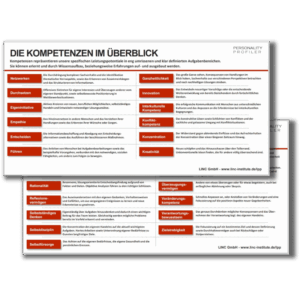 Working Cards „KOMPETENZEN“ – LINC Personality Profiler