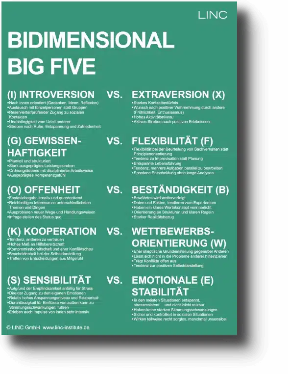Bidimensional BIG FIVE – Die Weiterentwicklung des BIG FIVE Modells für die Praxis – LINC Personality Profiler
