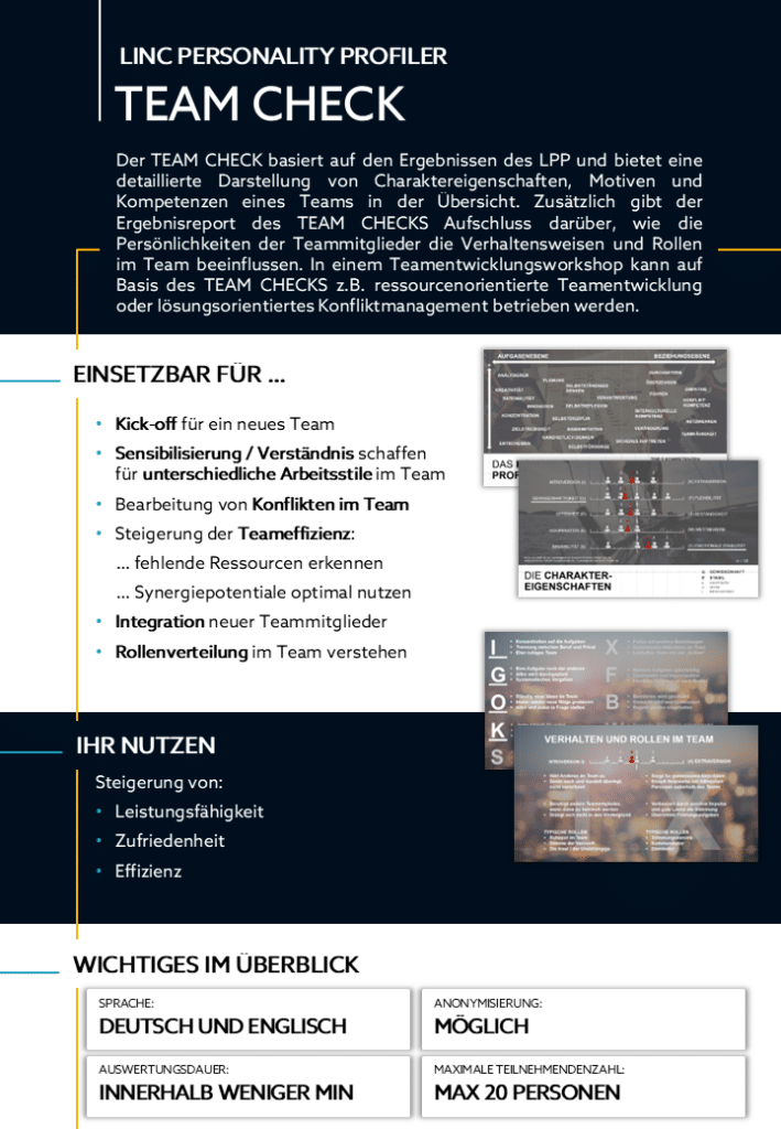 Teamentwicklung – LINC Personality Profiler